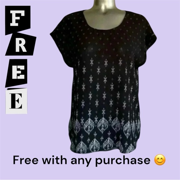 FREE 💟Black  Boho Top - Picture 1 of 15